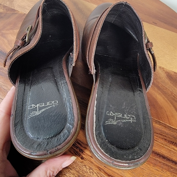 Dansko Brown Leather Mules Clogs Heels Size 40 - Picture 15 of 17